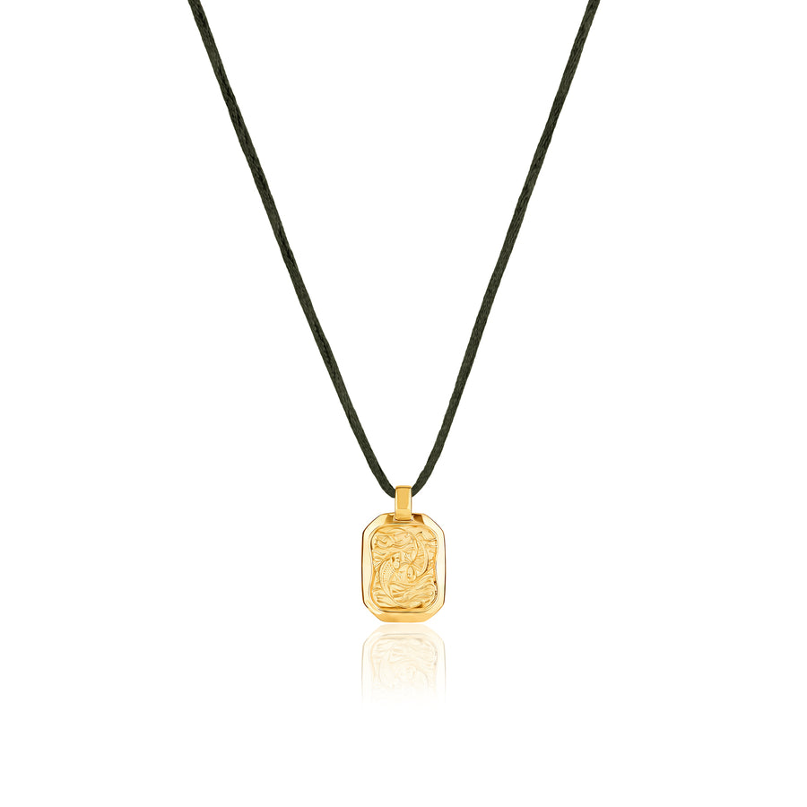 Pisces Pendant Zodiac Birthstone Necklace in Gold