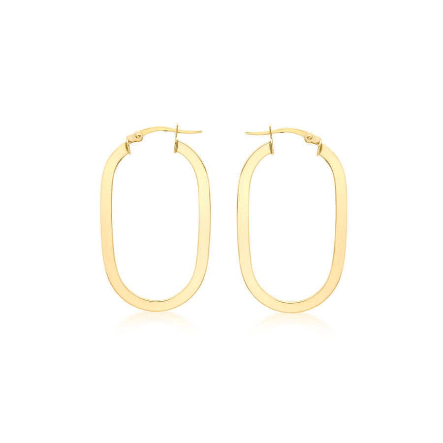 Vendôme Oval Gold Hoop Earrings 9KT