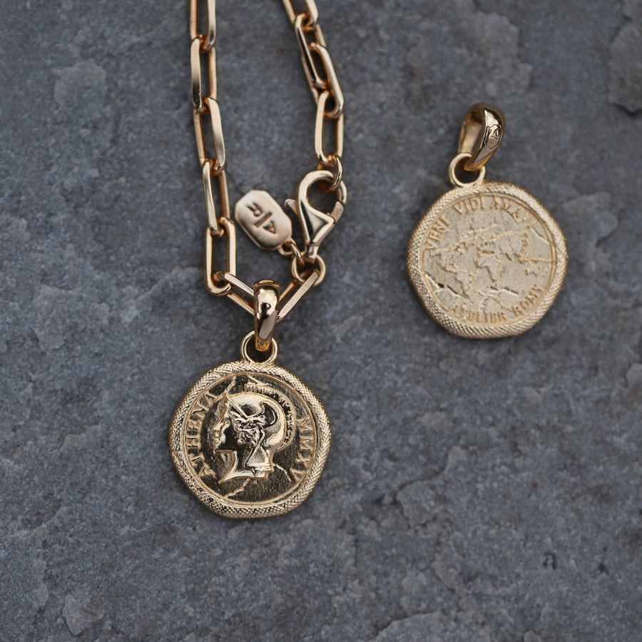 Shop our best-selling Athena Goddess coin necklace, perfect everyday staple. Jewellery that lasts forever, designed in London.