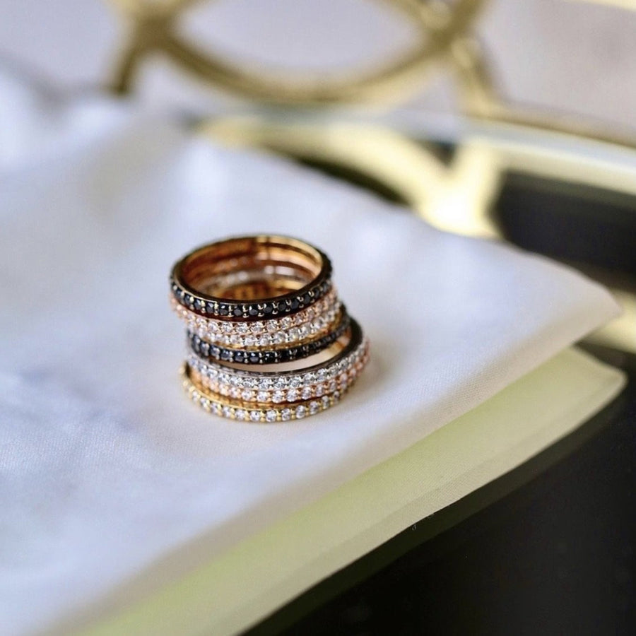 Eternity Ring Rose Gold with White Pave